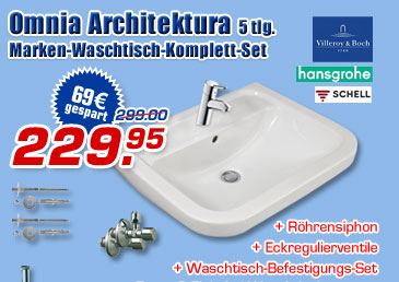 Omnia Architektura Marken-Waschtisch-Komplett-Set, 60 cm - jetzt statt 299.- nur 229.95 Euro
