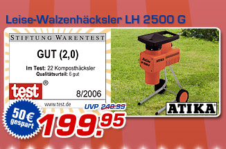 Leise-Walzenh&auml;cksler LH 2500 G - Made in Germany &ndash; statt UVP 249.99 nur 199.95 Euro