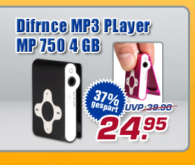 Difrnce MP3 Player MP 750 4 GB - jetzt nur 24.95