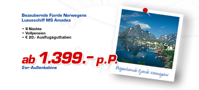 Norwegen - ab 1399.- p.P.