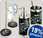 Waschtisch-Accessoires- Set "Ornamento bianco", 4-tlg. - statt UVP 74,92 nur