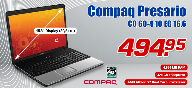 Compaq Presario CQ 60-410EG 15,6" - jetzt nur 494.95