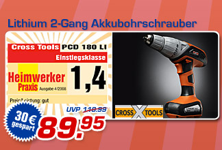 Lithium 2-Gang Akkubohrschrauber PCD 180 LI &ndash; statt UVP 119.99 jetzt nur 89.95 Euro