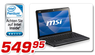 MSI Notebook &ndash; statt UVP 555.- nur 549.95 Euro