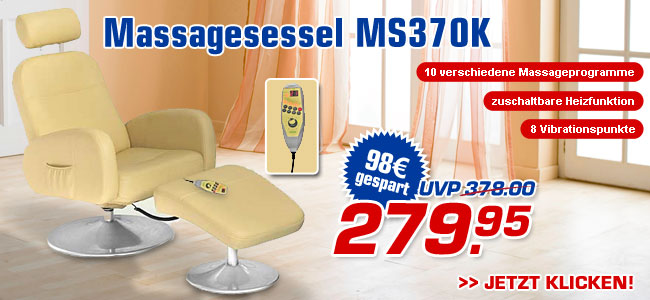 Massagesessel MS370K &ndash; statt UVP 378.- jetzt nur 279.95 Euro