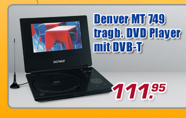 Denver MT 749 tragb. DVD Player m. DVB-T - jetzt nur 111.95