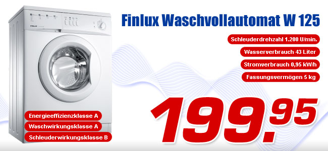Finlux Waschvollautomat W 125 - jetzt nur 199.95 Euro