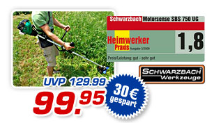Benzin-Motorsense SBS 750 UG - statt UVP 119.99 jetzt nur 99.95 Euro