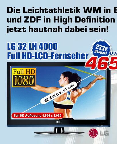 LG 32 LH 4000 - statt 699.- jetzt nur 465.95