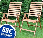 Eukalyptus-Klappstuhl, 2er-Set - statt UVP 149.- nur