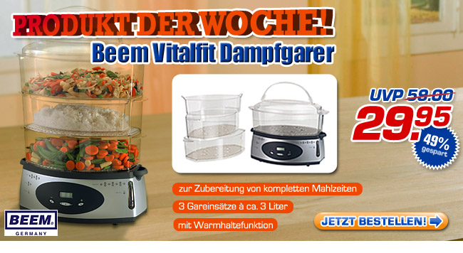 Beem Vitalfit Dampfgarer - statt UVP 59.- jetzt nur 29.95 Euro