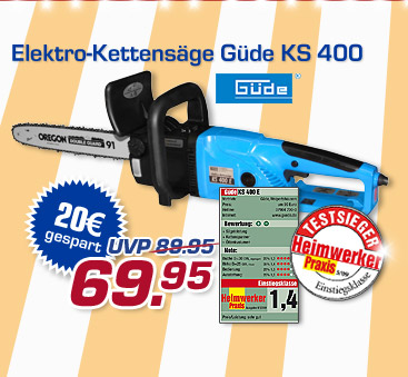 Elektro-Kettens&auml;ge G&uuml;de KS 400 E &ndash; statt UVP 89.99 nur 69.95 Euro