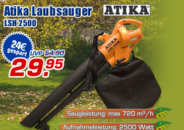 Atika Laubsauger LSH 2500 &ndash; jetzt statt 54.90 nur 29.95 Euro