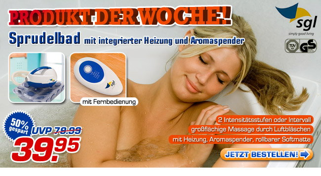 Sprudelbad mit integrierter Heizung und Aromaspender &ndash; statt UVP 79.99 jetzt nur 39.95 Euro