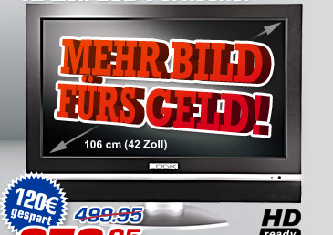42 Zoll LCD Fernseher Protek Logic - statt 499.95 jetzt nur 379.95 Euro