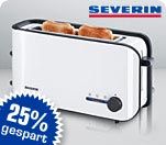 Severin Automatik- Langschlitztoaster AT 2598, pianowei&szlig;-schwarz - statt UVP 39.99 nur
