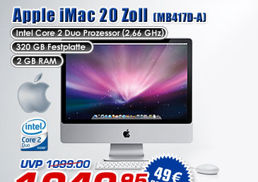 Top-Angebot: Apple iMac - jetzt statt UVP 1099.- nur 1049.95