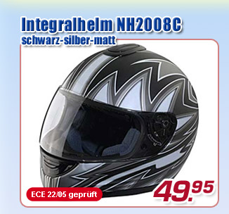 Integralhelm NH2008C schwarz-silber-matt - jetzt nur 49.95 Euro