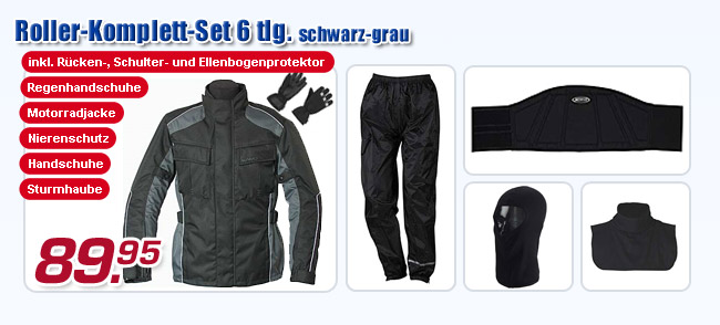 Roller-Komplett-Set, 6-tlg. schwarz-grau - jetzt nur 89.95