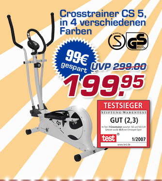 Crosstrainer CS 5 in 4 versch. Farben &ndash; statt UVP 299.- jetzt nur 199.95