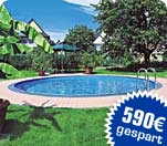 Rundform-Einbaubecken- Set "Balearen" 500 x 150 cm - statt UVP 1990.- nur