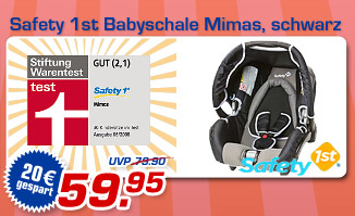 Safety 1st&reg; Babyschale Mimas, schwarz &ndash; statt UVP 79.90 jetzt nur 59.95 Euro