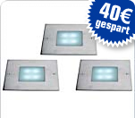 Boden-Einbauleuchten IP44 3er - statt UVP 100.50 nur